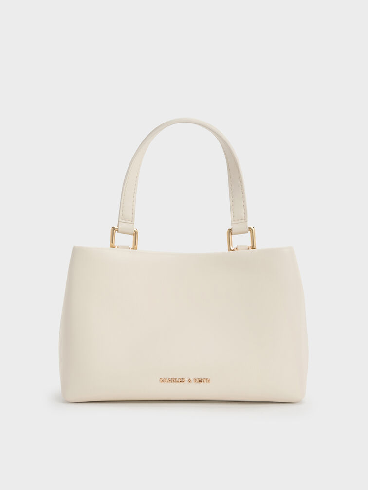Halsey Ruched Top Handle Bag, Cream, hi-res