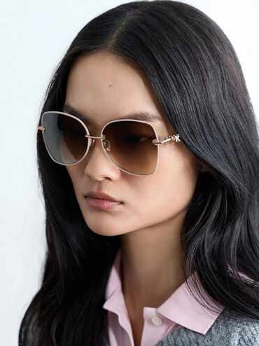 K&iacute;nh m&aacute;t gọng c&aacute;nh bướm Sable, Kem, hi-res