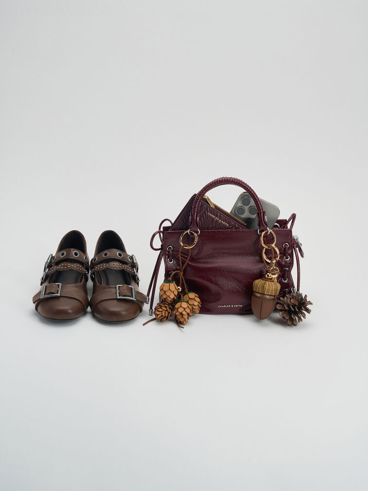 T&uacute;i tote Mini Nylah Grommet, Wineberry Red, hi-res