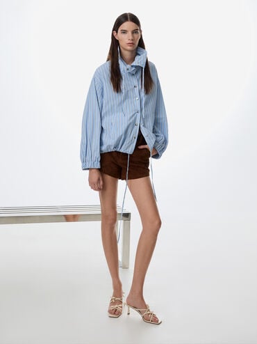 Kelis Rose-Bow Strappy Heeled Mules, Beige, hi-res