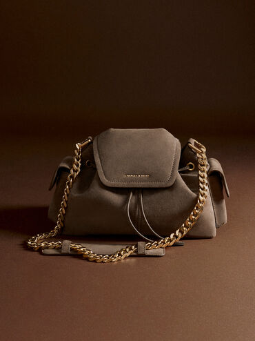 Noane Side-Pocket Bucket Bag, Stone Grey, hi-res