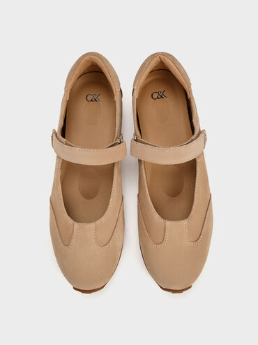 Jace Suede Mary Jane Sneakers, Beige, hi-res