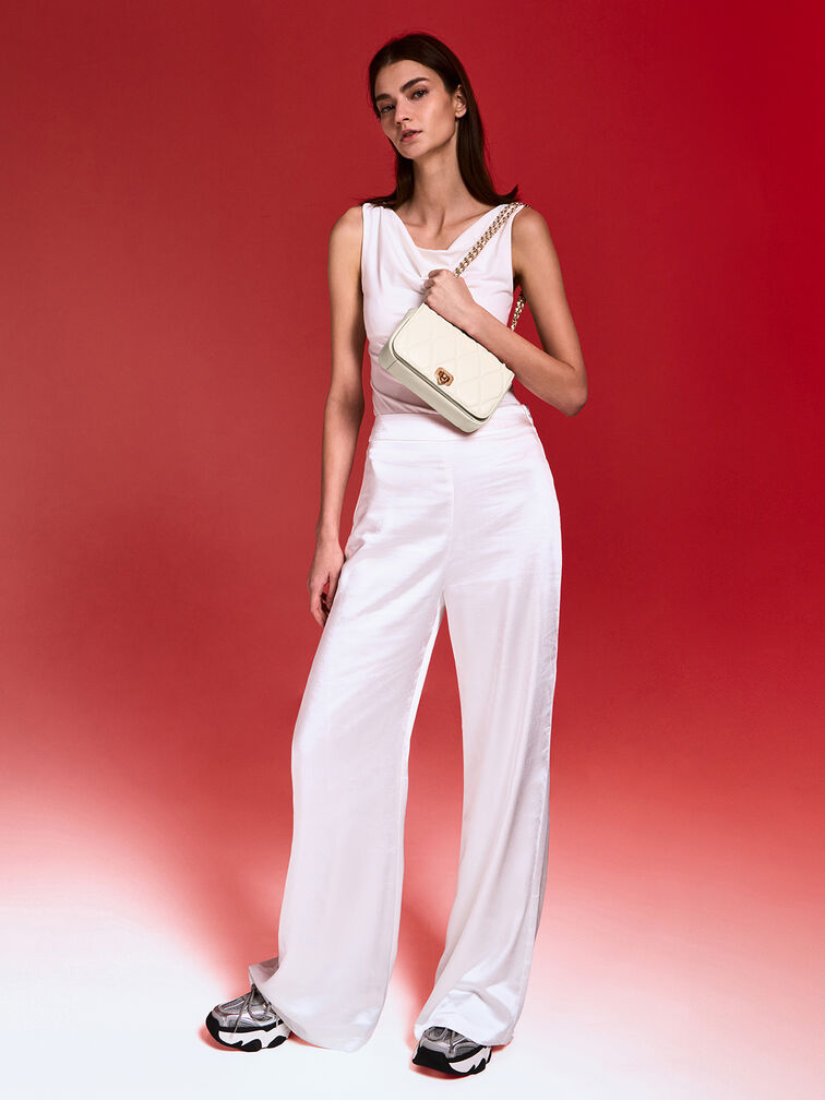 T&uacute;i đeo vai chần b&ocirc;ng Arwen Diamond-Quilt, Kem, hi-res