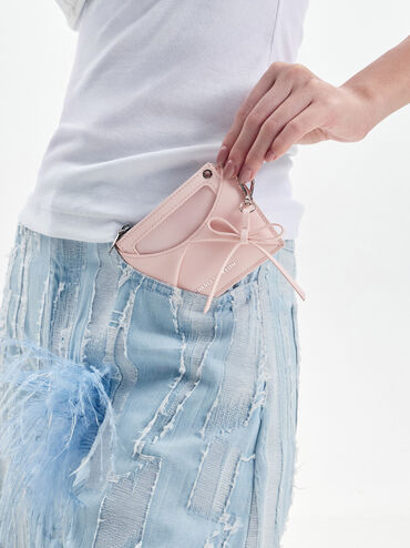 V&iacute; đựng thẻ Hazel Bow Panelled, Soft Pink, hi-res