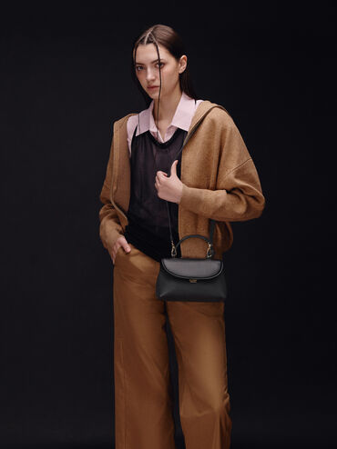 Sammie Knotted-Handle Two-Way Backpack, Black, hi-res