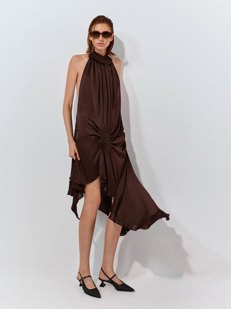 Gi&agrave;y cao g&oacute;t mũi nhọn Raffia, Đen họa tiết, hi-res