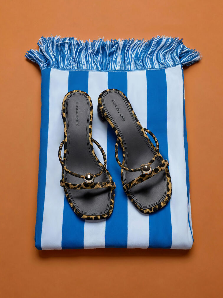 Gi&agrave;y mules cao g&oacute;t Georgie Leopard-Print, Hoạ tiết da b&aacute;o, hi-res