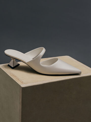 Vada Asymmetric Sculptural Heel Pumps, White, hi-res
