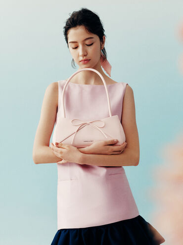 T&uacute;i đeo vai Hazel Bow Panelled, Soft Pink, hi-res