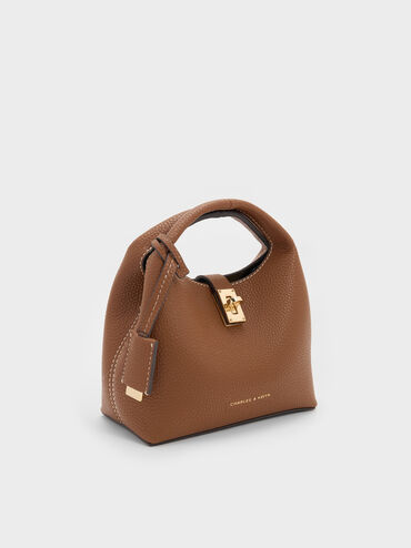 Mini Chance Turn-Lock Bucket Bag, Chocolate, hi-res