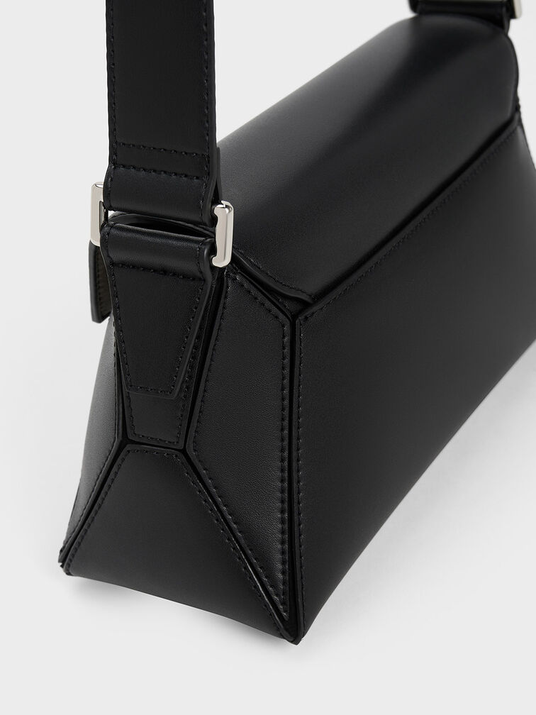 Nasrin Geometric Shoulder Bag, Noir, hi-res