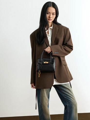 T&uacute;i tote Mini Kerry, Đen, hi-res