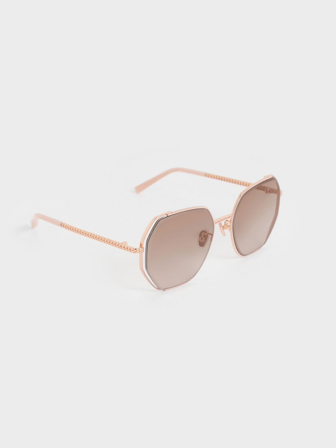 Cut-Out Braided Butterfly Sunglasses, Pink, hi-res
