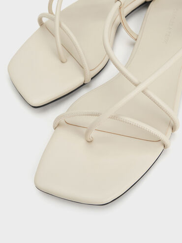 Giày sandals đế bệt Strappy Crossover, Phấn, hi-res