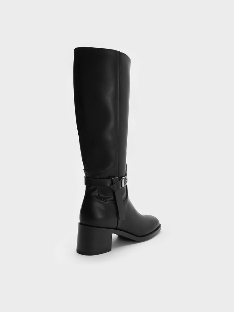 Eliza Knee-High Boots, Black, hi-res