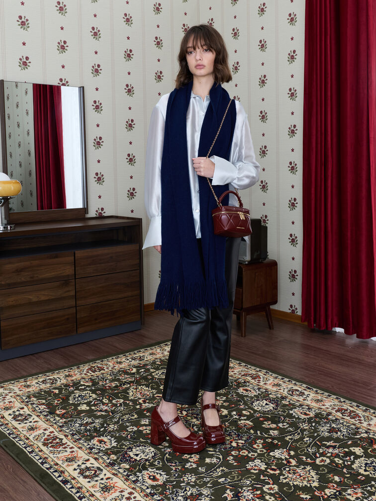 Túi cầm tay Arwen Quilted, Đỏ burgundy, hi-res