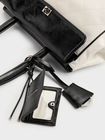 T&uacute;i tote chần b&ocirc;ng XL Apfra, Multi Cream, hi-res