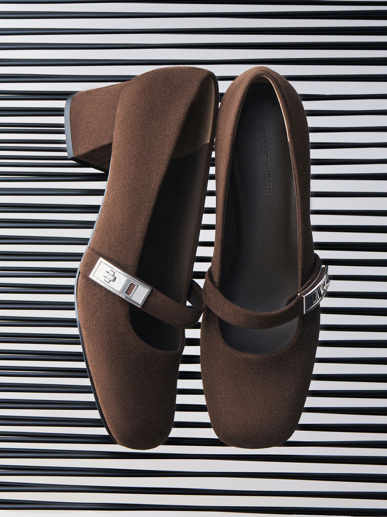 Gi&agrave;y cao g&oacute;t b&iacute;t mũi Lando Faux Suede, Dark Brown Textured, hi-res