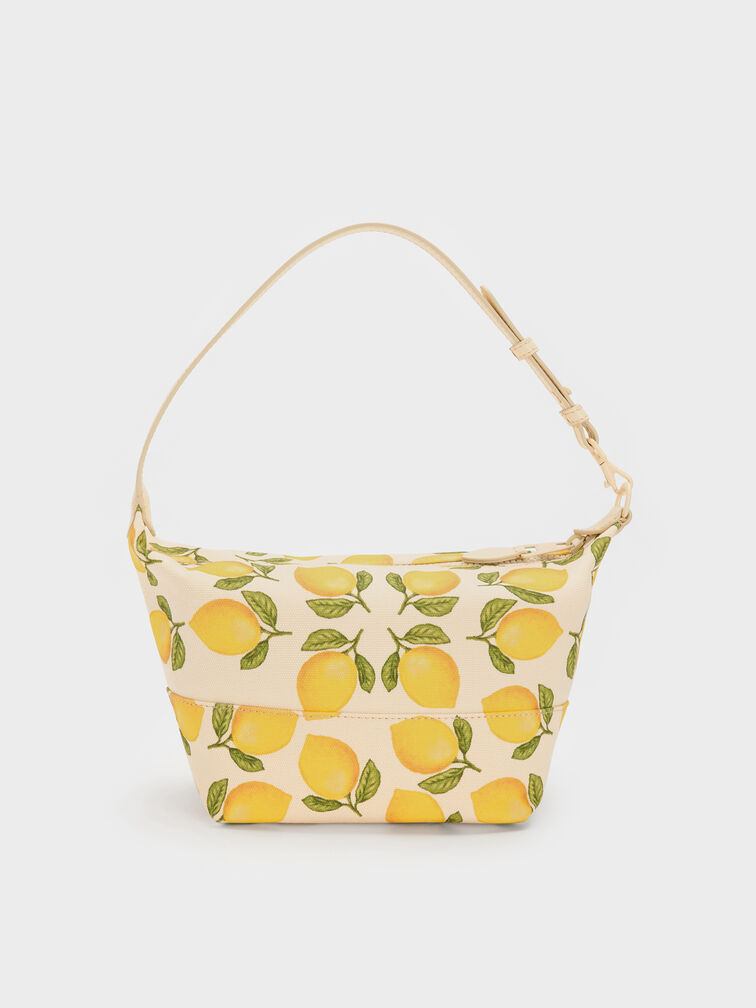 T&uacute;i đeo vai Amity Canvas Lemon-Print, Butter Yellow, hi-res