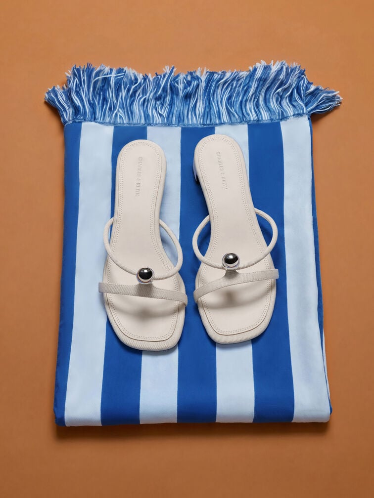 Gi&agrave;y mules cao g&oacute;t Georgie Linen, Phấn, hi-res