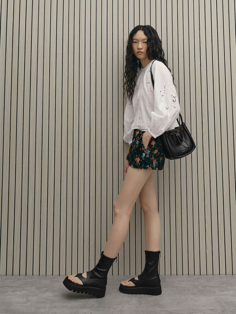 Lyla Tubular Bucket Bag, Black, hi-res