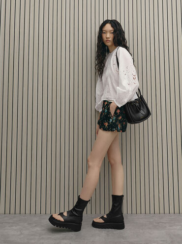 Lyla Tubular Bucket Bag, Black, hi-res