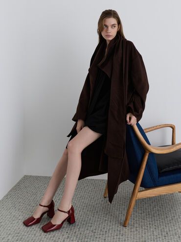 Gi&agrave;y sandals cao g&oacute;t Patricia Patent, Đỏ burgundy, hi-res