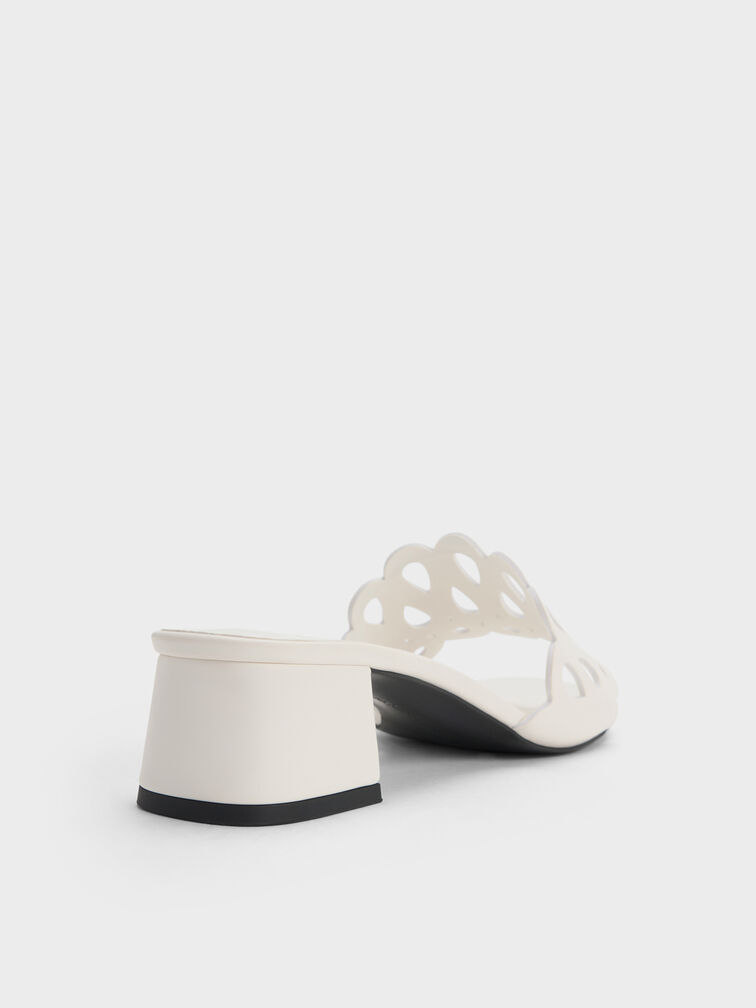 Gi&agrave;y mules cao g&oacute;t Cut-Out, Trắng, hi-res