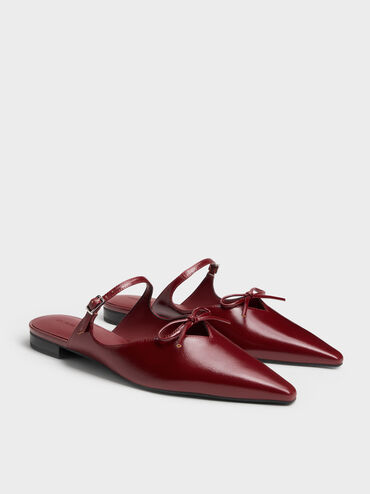 Gi&agrave;y mules cao g&oacute;t mũi nhọn, Đỏ burgundy, hi-res
