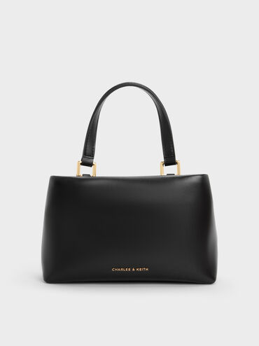 Halsey Ruched Top Handle Bag, Black, hi-res