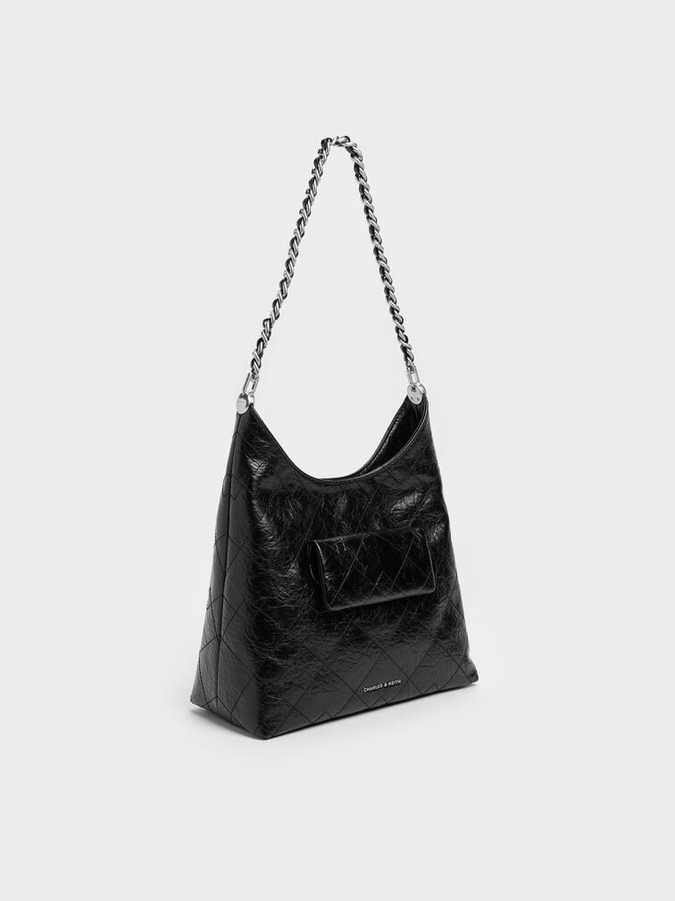 T&uacute;i đeo vai Duo Quilted Front-Pocket, Noir, hi-res