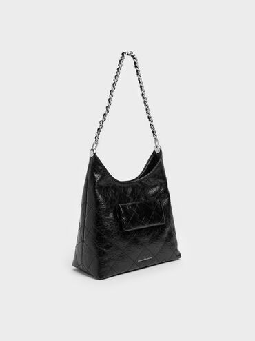 T&uacute;i đeo vai Duo Quilted Front-Pocket, Noir, hi-res