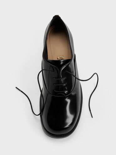Daena Leather Oxfords, Black Boxed, hi-res