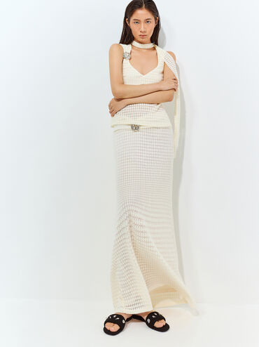 Tweed Beach Slide Sandals, Black Textured, hi-res