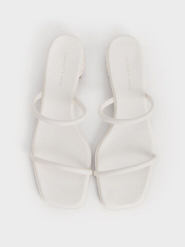 Gi&agrave;y mules Double-Strap Braided-Heel, Trắng, hi-res