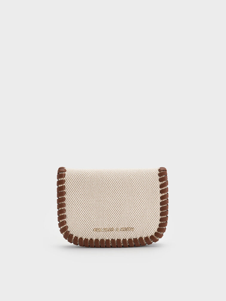 V&iacute; ngắn nắp gập Blume Canvas Braided, Taupe Canvas, hi-res