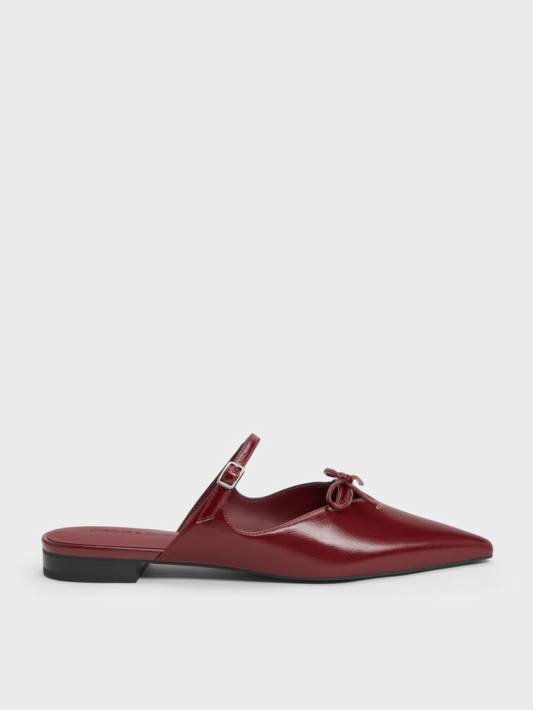 Gi&agrave;y mules cao g&oacute;t mũi nhọn, Đỏ burgundy, hi-res