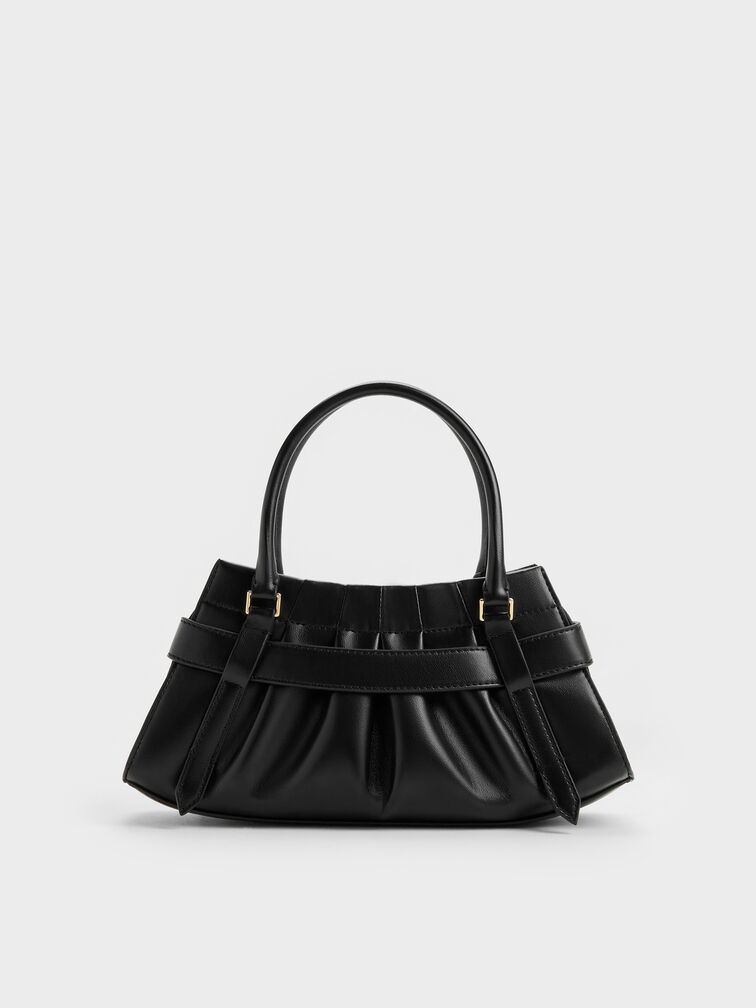 T&uacute;i đeo ch&eacute;o Isolde Belted Ruched, Đen, hi-res