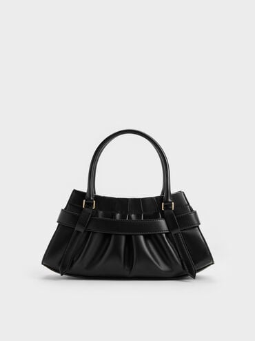 T&uacute;i đeo ch&eacute;o Isolde Belted Ruched, Đen, hi-res