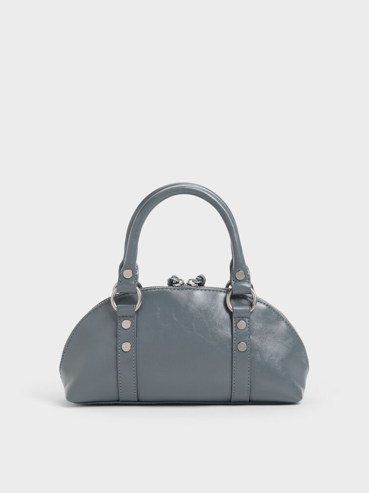 Tatiana Studded Bowling Bag, Smoky Blue, hi-res