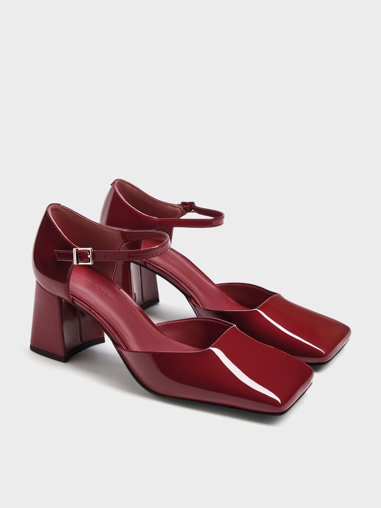Gi&agrave;y sandals cao g&oacute;t Patricia Patent, Đỏ burgundy, hi-res