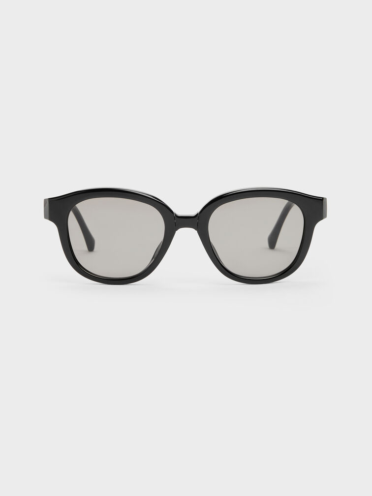 Brea Round Sunglasses, Black, hi-res