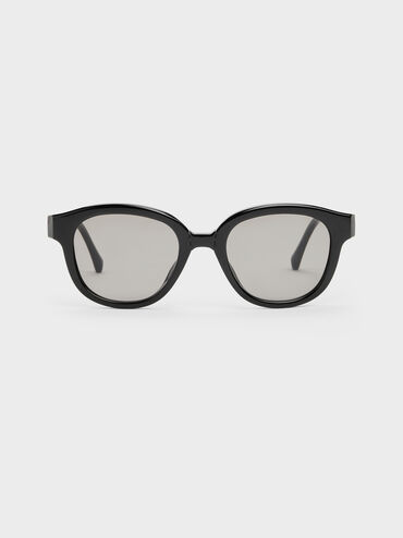 Brea Round Sunglasses, Black, hi-res
