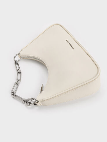Lane Chain-Link Shoulder Bag, Cream, hi-res