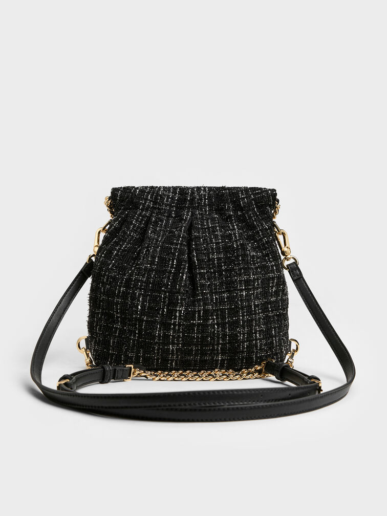 Balo phom chữ nhật Duo Tweed, Black Tweed, hi-res