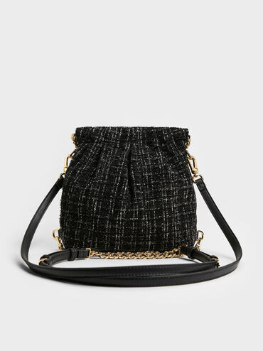 Balo phom chữ nhật Duo Tweed, Black Tweed, hi-res