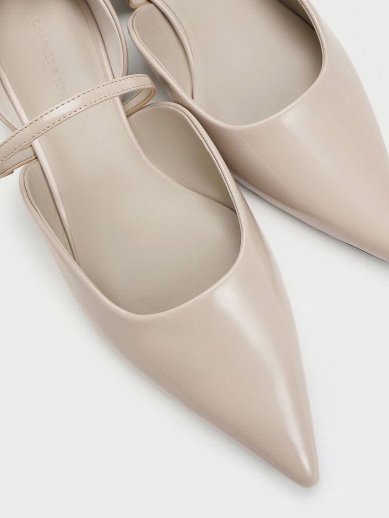 Giày búp bê mũi nhọn Pointed-Toe D'Orsay, Xám nhạt, hi-res