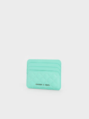 Cleo Quilted Cardholder, Mint Green, hi-res