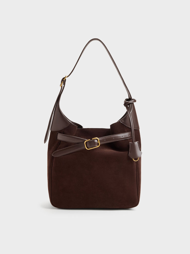 T&uacute;i đeo vai Victoria Belted, N&acirc;u sẫm, hi-res