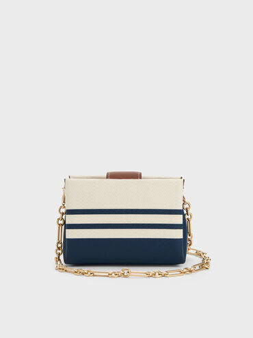 T&uacute;i x&aacute;ch chữ nhật Bosie Canvas Striped, Nhiều m&agrave;u, hi-res
